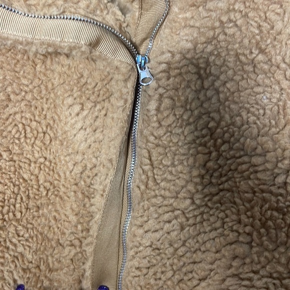 Pacsun camel fuzzy faux fur teddy comfy fall zip up‎ oversized jacket size XS/S - Picture 5 of 16